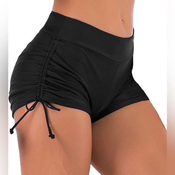 Vogueric Boy Shorts Swim Bottoms With Side Ties - Picture 3 of 5